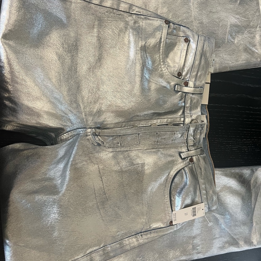 Agolde Metallic pants size 27 90’s pinch waist high rise